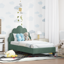 vidaXL Gyerekágy keret fejtámlával Tengeri Zöld 70 x 140 cm Bársony