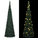 vidaXL Karácsonyfa with LED String Lights Zöld 150 x 150 cm PVC