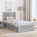 vidaXL Ágykeret fejtámlával Szürke Sonoma 75 x 190 cm Tömör fenyőfa