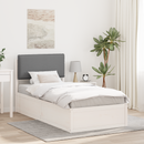 vidaXL Ágykeret Kárpitozott Fejtámlával Világosszürke 100 x 200 cm