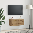 vidaXL Fali Szekrény kézműves tölgy 80 x 36.5 x 35 cm Faanyag