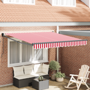 vidaXL Behúzható napellenző Piros és Fehér 350 x 250 cm
