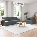 vidaXL Kanapé Szett 2 pcs Sötétszürke 201 x 80 x 85 cm szövet
