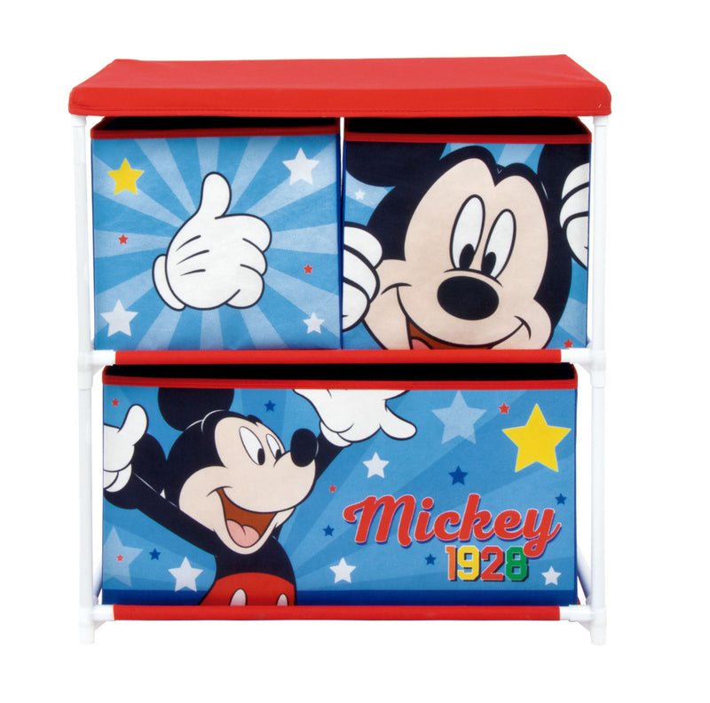 Disney Mickey Star játéktároló állvány 3 rekeszes 53x30x60 cm, J-ADX14918WD