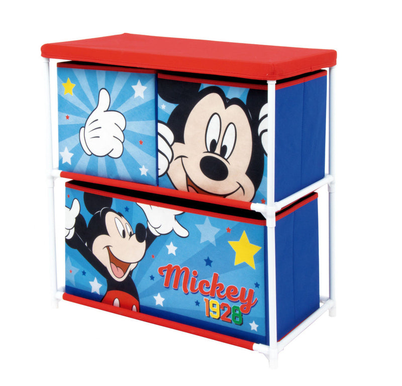 Disney Mickey Star játéktároló állvány 3 rekeszes 53x30x60 cm, J-ADX14918WD