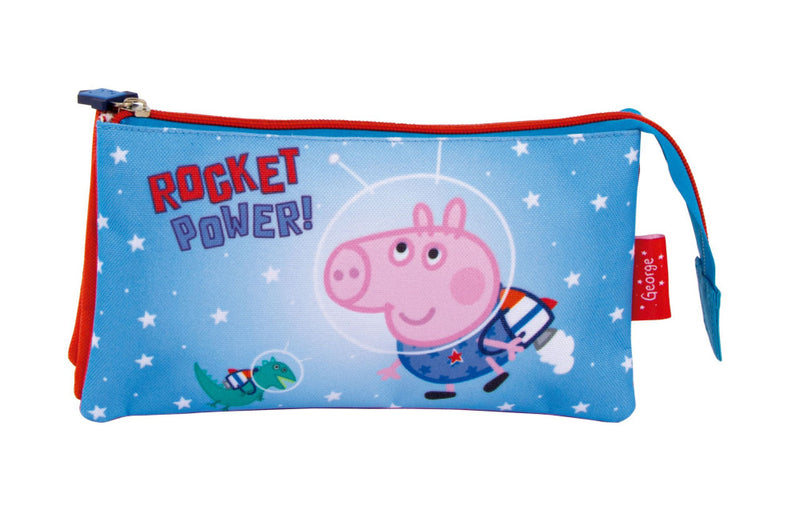 Peppa malac Rocket 3 rekeszes tolltartó 21 cm, J-ADX15307PP