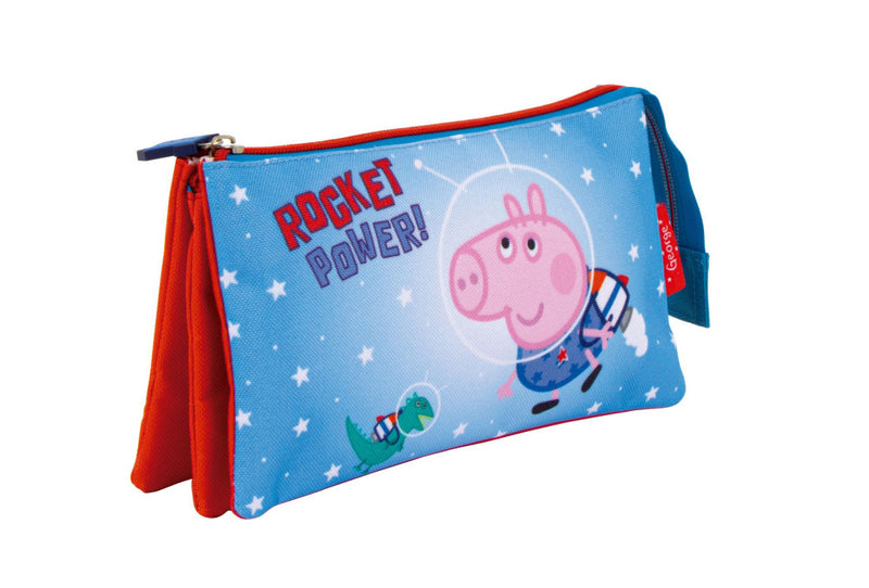 Peppa malac Rocket 3 rekeszes tolltartó 21 cm, J-ADX15307PP
