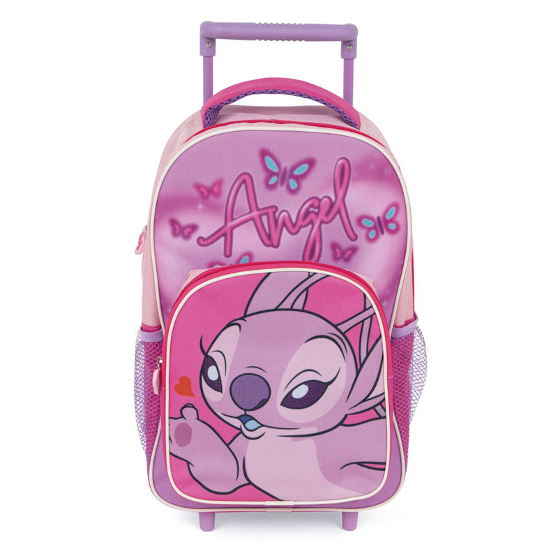 Disney Lilo és Stitch, A csillagkutya Pink Angel gurulós ovis hátizsák, táska 36 cm, J-ADX16379WD