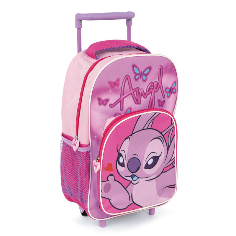Disney Lilo és Stitch, A csillagkutya Pink Angel gurulós ovis hátizsák, táska 36 cm, J-ADX16379WD