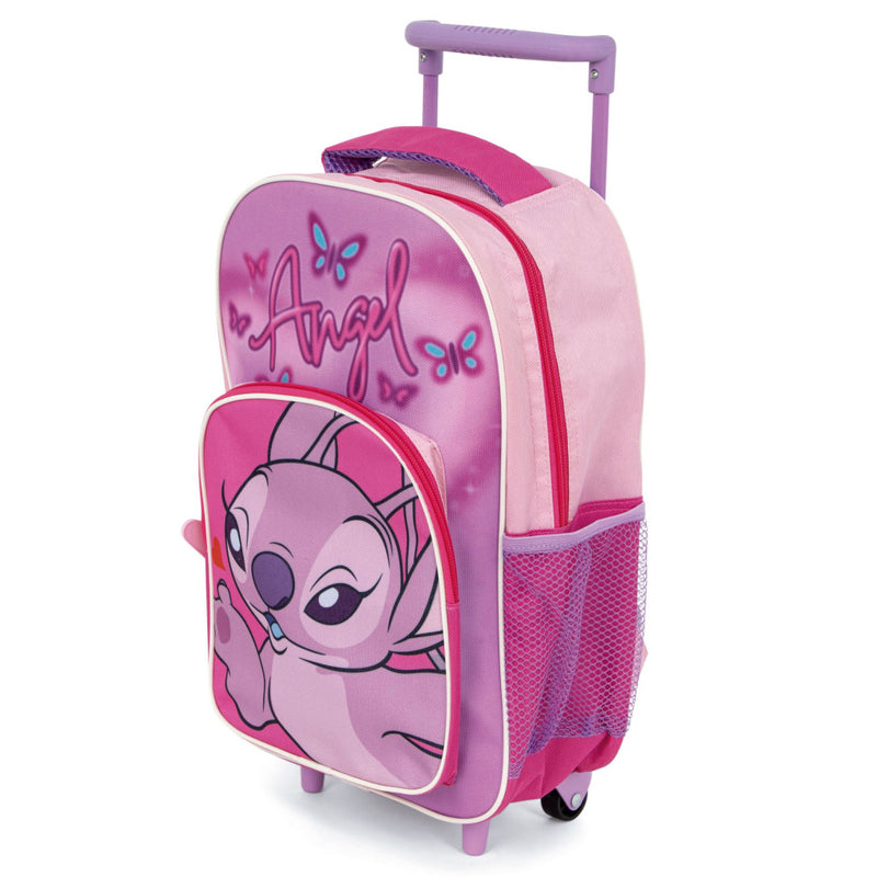 Disney Lilo és Stitch, A csillagkutya Pink Angel gurulós ovis hátizsák, táska 36 cm, J-ADX16379WD