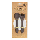PETITE&MARS Szilikon evőeszközök Take&Match Bitter Cocoa 6m+