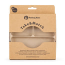 Petite&Mars Szilikon osztott kerek tányér, Take&Match, Desert Sand, 6 hó+