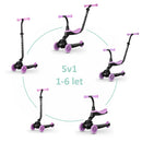 QPLAY futóbicikli/roller Sema Evo LED fényekkel Violet, kor 1 - 6 év, 50 kg-ig