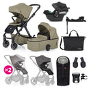 PETITE&MARS KÉSZLET Babakocsi 4v1 ICON XXL AIR + CYBEX Aton B2 i-Size - Mossy Green