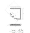 Favorit ULTRA SLIM zuhanytálca íves - szaniter akril - leeresztővel - szifonnal - 80 x 80 cm