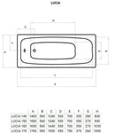 Favorit LUCIA szaniter akril kád - 170 x 75 cm