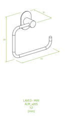 LAVEO MIRI WC-papír tartó rögzítővel és csavarokkal (120x140x35 mm), fehér