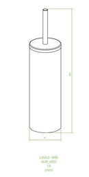 LAVEO MIRI WC-kefe (97x380 mm), fehér (fekete kefével)