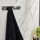 LAVEO MIRI négyes akasztó (40x256x20 mm), fekete, rögzítő csavarral és ragasztóval