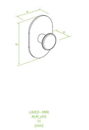LAVEO MIRI akasztó (60x40x20 mm), arany, rögzítő csavarral és ragasztóval