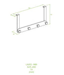 LAVEO MIRI négyes akasztó zuhanykabinhoz ütközővel és szivaccsal (170x325x39 mm), arany
