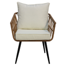 Kerti fotel, természetes/fekete/bézs, ARALY