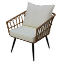 Kerti fotel, természetes/fekete/bézs, ARALY