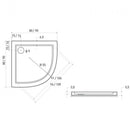 ARON80 univerzális íves alacsony zuhanytálca 80x80x5,5 cm