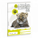 Cuki állatok tűzött füzet A/5, 32 lap sima, leopárd