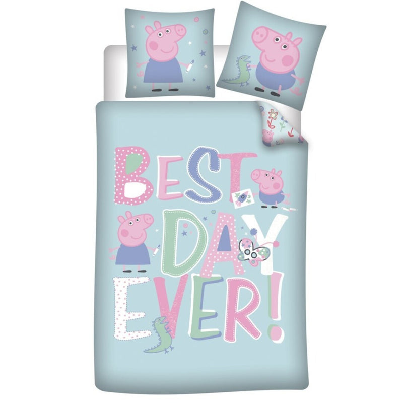 Peppa malac Best Day ágyneműhuzat 140×200cm, 63×63 cm microfibre, J-AYM072556