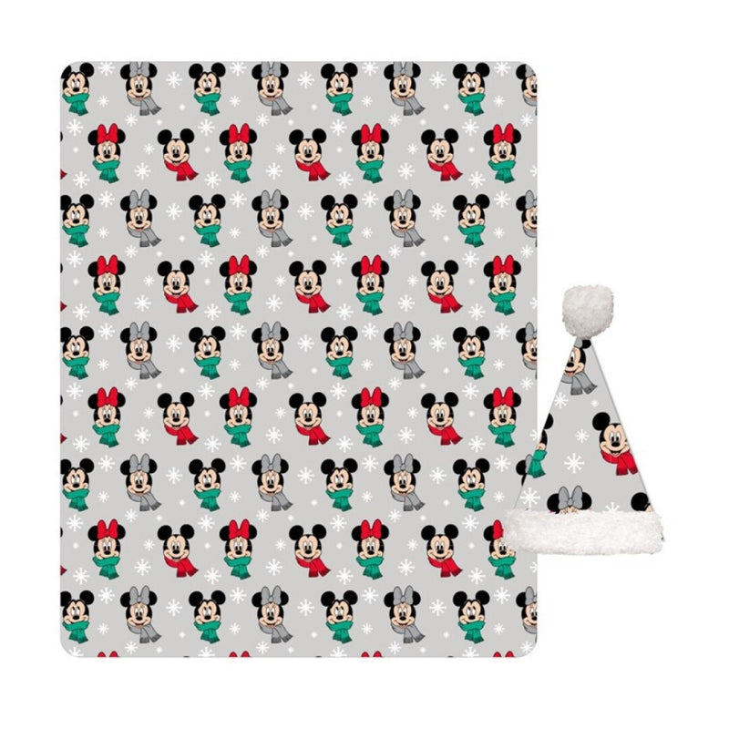 Disney Mickey, Minnie Noel karácsonyi coral fleece takaró és sapka szett, J-AYM073126