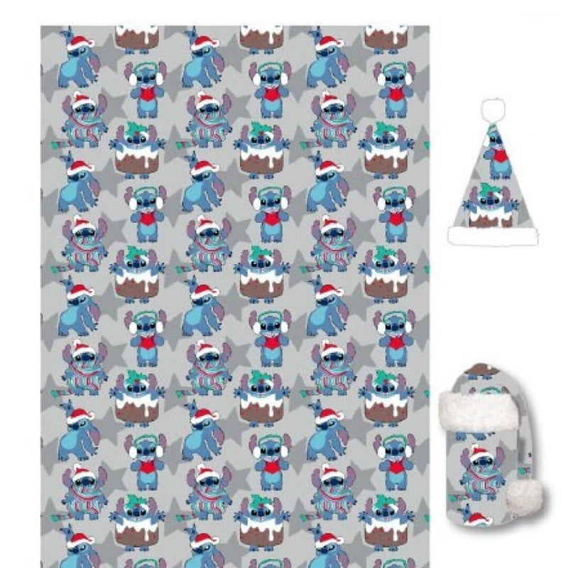 Disney Lilo és Stitch, A csillagkutya Grey karácsonyi flanel takaró és sapka szett, J-AYM076998
