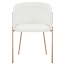 Design étkezőszék, fehér Ivory/rose gold króm rózsaszín, ADIMAR