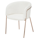 Design étkezőszék, fehér Ivory/rose gold króm rózsaszín, ADIMAR