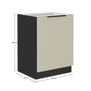 Alsó szekrény, kasmír/fekete, ARAKA 60 D 1F BB