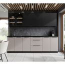 Magas szekrény beépített sütőhöz, kasmír/fekete, ARAKA 60 DP-210 2F