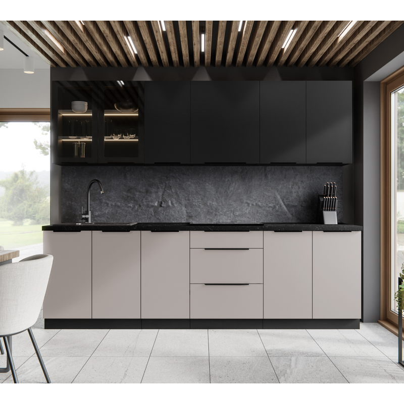 Felső szekrény, kasmír/fekete, ARAKA 80 G-90 2F