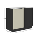 Alsó szekrény, kasmír/fekete, ARAKA 105 ND 1F BB