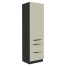 Magas szekrény, kasmír/fekete, ARAKA 60 DKS-210 3S1F