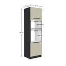 Magas szekrény sütőhöz és mikrohullámú sütőhöz, kasmír/fekete, ARAKA 60 DPM-210 2F