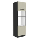 Magas szekrény sütőhöz és mikrohullámú sütőhöz, kasmír/fekete, ARAKA 60 DPM-210 2F