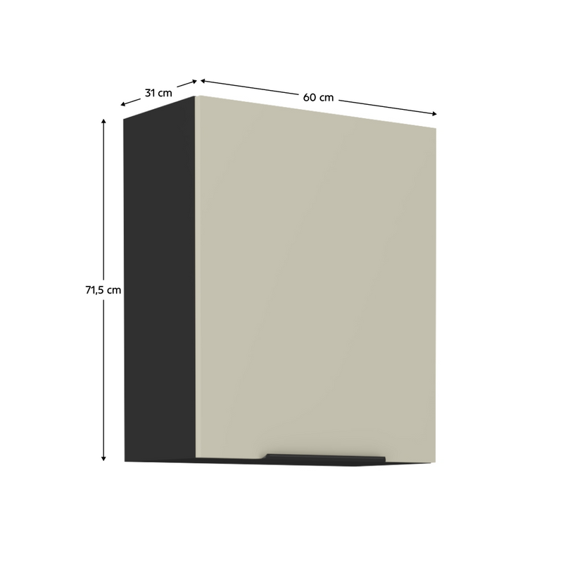 Felső szekrény, kasmír/fekete, ARAKA 60 G-72 1F