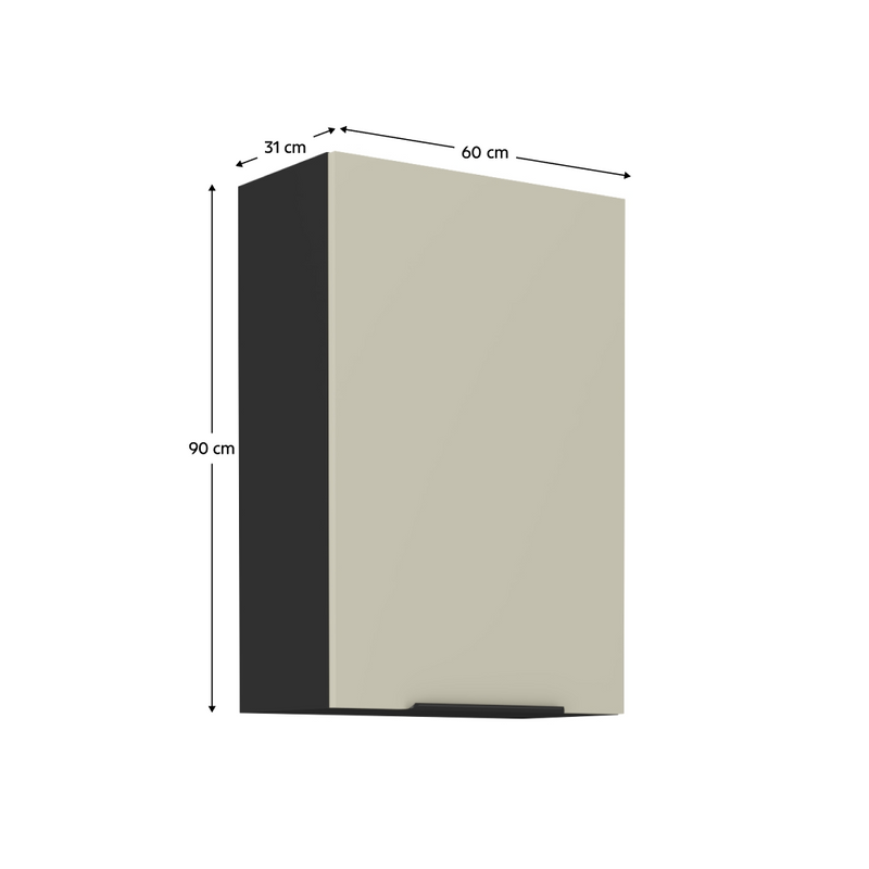 Felső szekrény, kasmír/fekete, ARAKA 60 G-90 1F