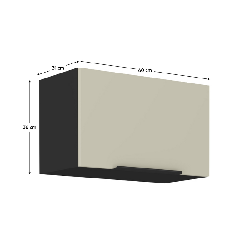 Felső szekrény, kasmír/fekete, ARAKA 60 GU-36 1F