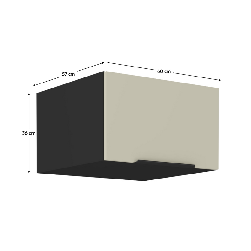 Felső szekrény, kasmír/fekete, ARAKA 60 NAGU-36 1F