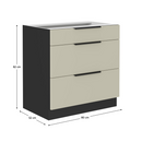 Alsó szekrény, kasmír/fekete, ARAKA 80 D 3S BB