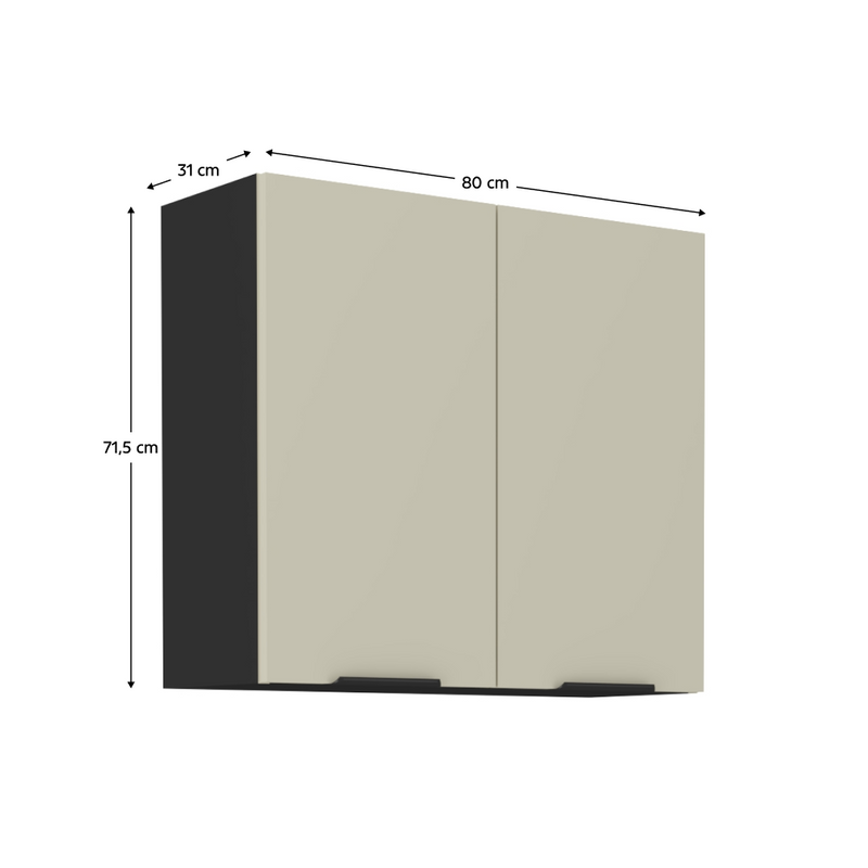 Felső szekrény, kasmír/fekete, ARAKA 80 G-72 2F