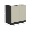 Alsó mosogató szekrény, kasmír/fekete, ARAKA 80 ZL 2F BB