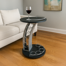 Tálalóasztal, fekete/ezüst, ALADAR NEW