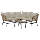 Kerti rattan szett, természetes/bézs/fekete, ARALY